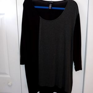Black/grey tunic top size 3x